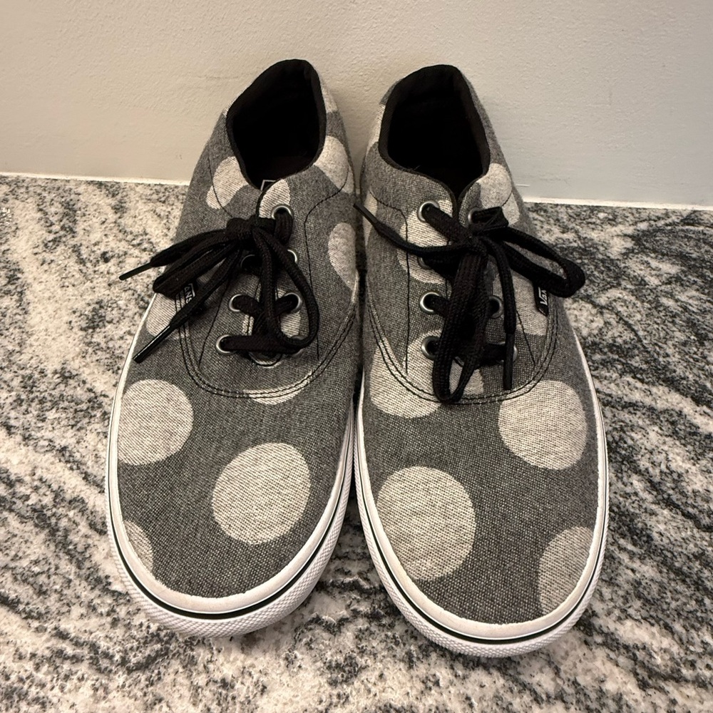Vans Doheny Platform Sneaker Platform Shoes Women's Gray Polka Dot Size 9